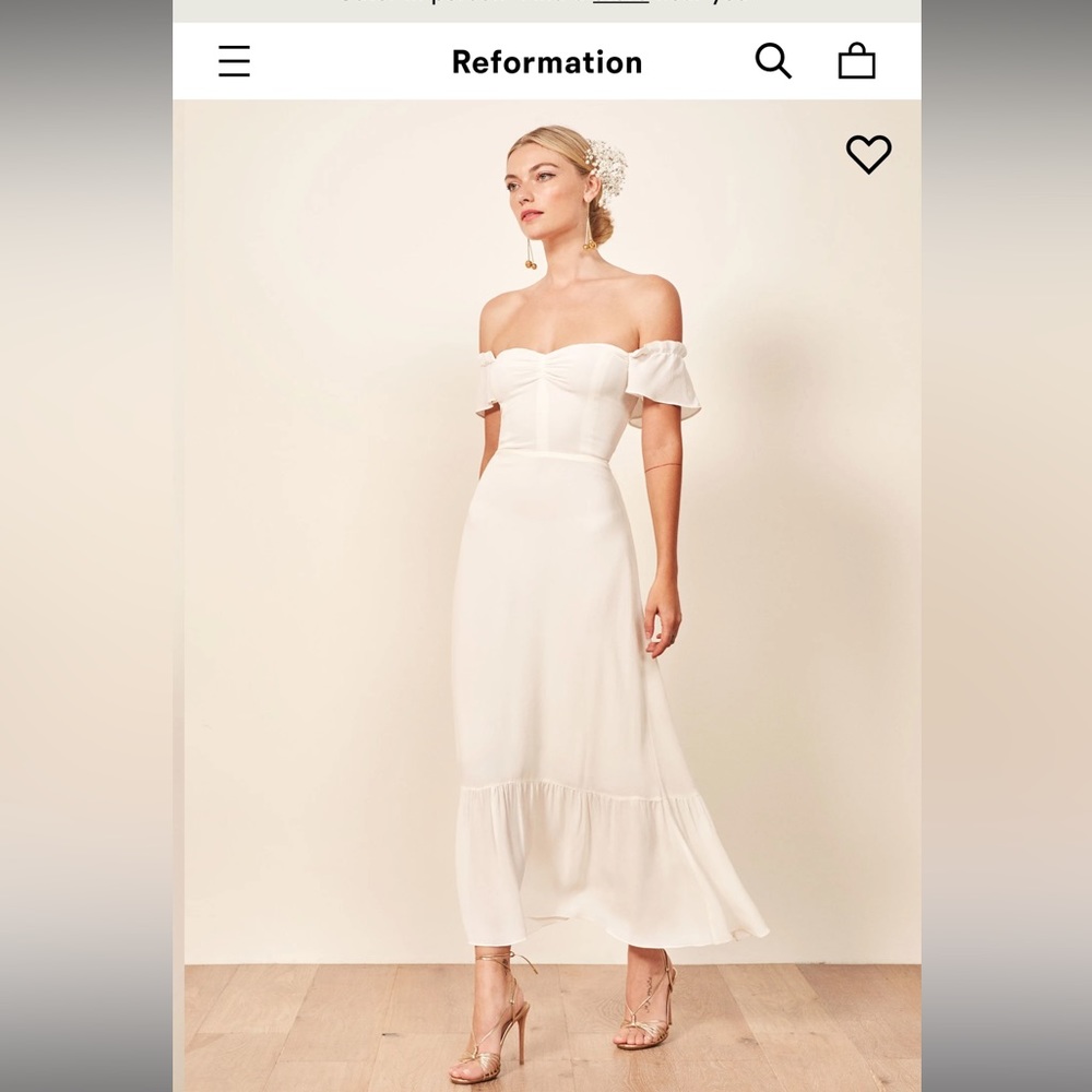 Reformation butterfly dress white/ivory.